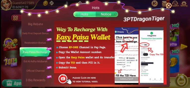 Deposit Steps in Dragon Tiger Club