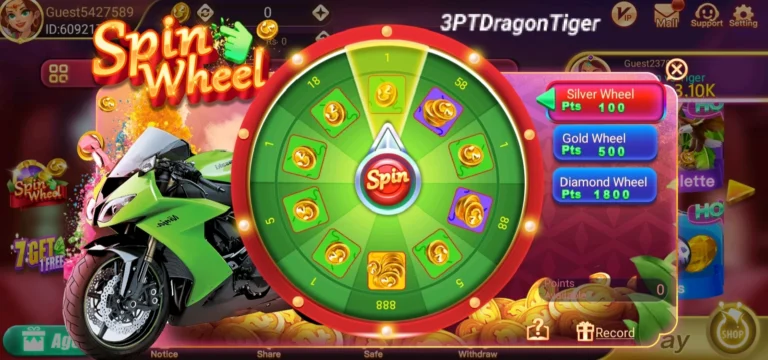 Spin Wheel Bonus Dragon Tiger Club